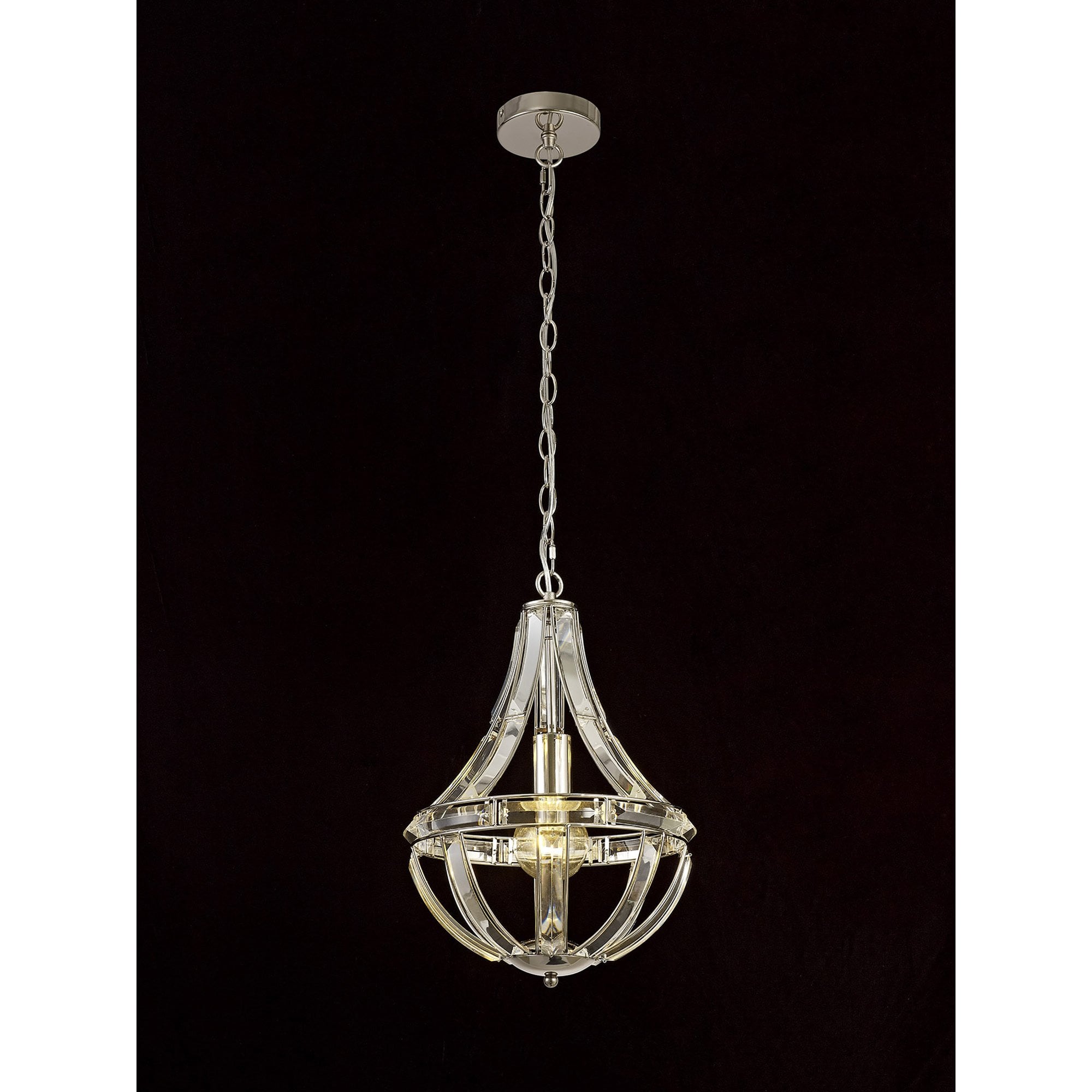 NL81399 Char Teardrop Pendant 1 Light Polished Nickel