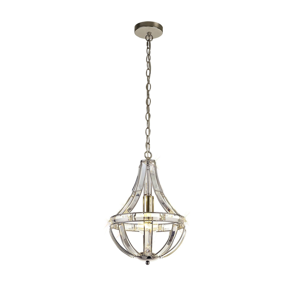 NL81399 Char Teardrop Pendant 1 Light Polished Nickel