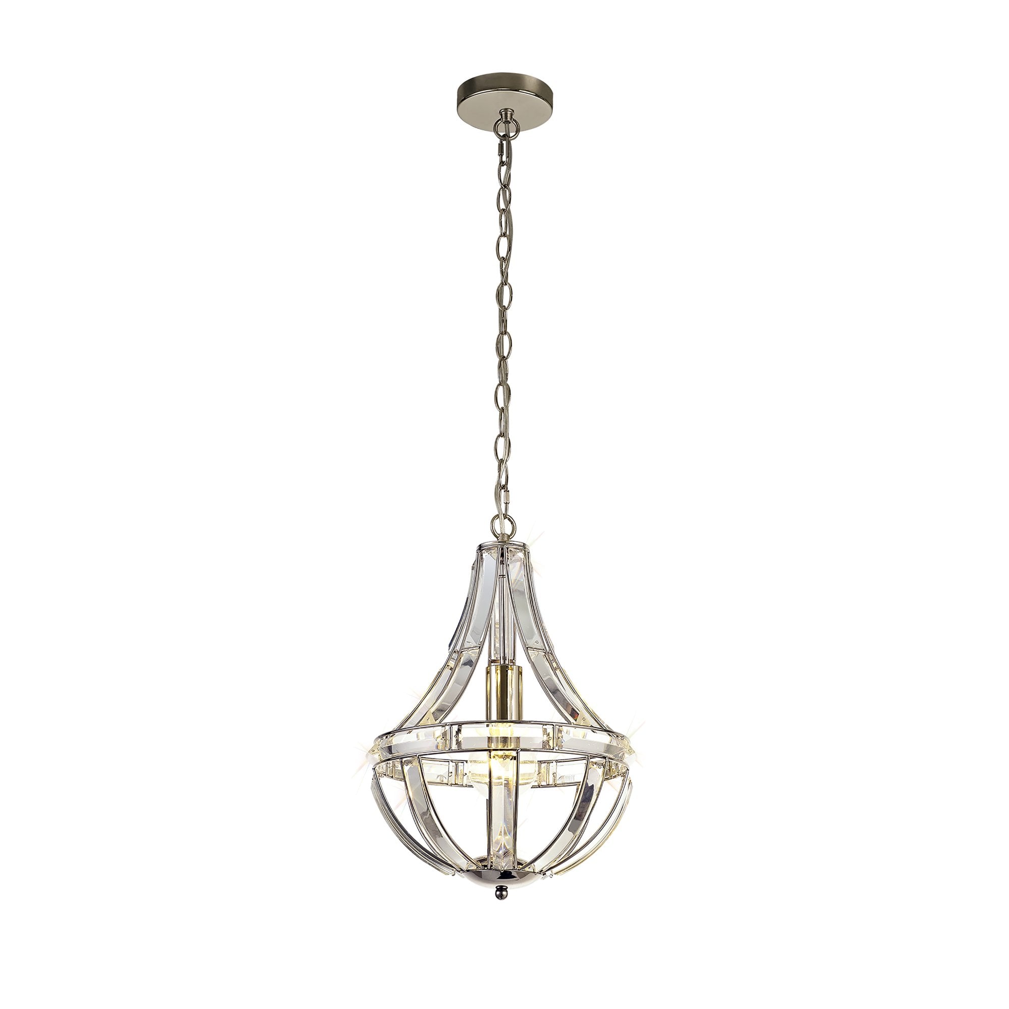 NL81399 Char Teardrop Pendant 1 Light Polished Nickel