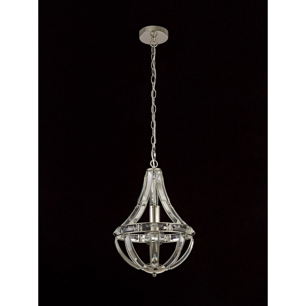 NL81399 Char Teardrop Pendant 1 Light Polished Nickel