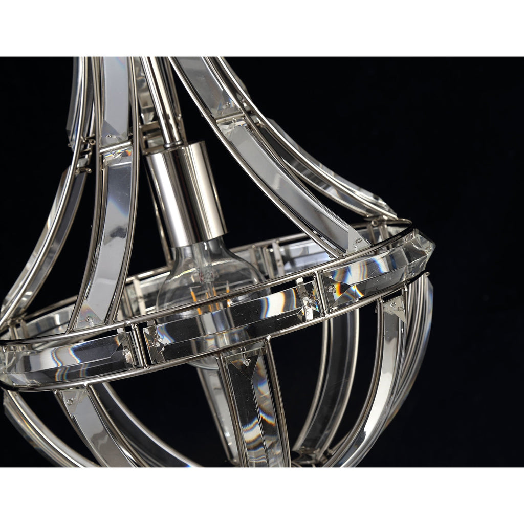 NL81399 Char Teardrop Pendant 1 Light Polished Nickel