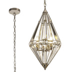 NL81409 Char Diamond Pendant 3 Light Polished Nickel