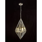 NL81409 Char Diamond Pendant 3 Light Polished Nickel