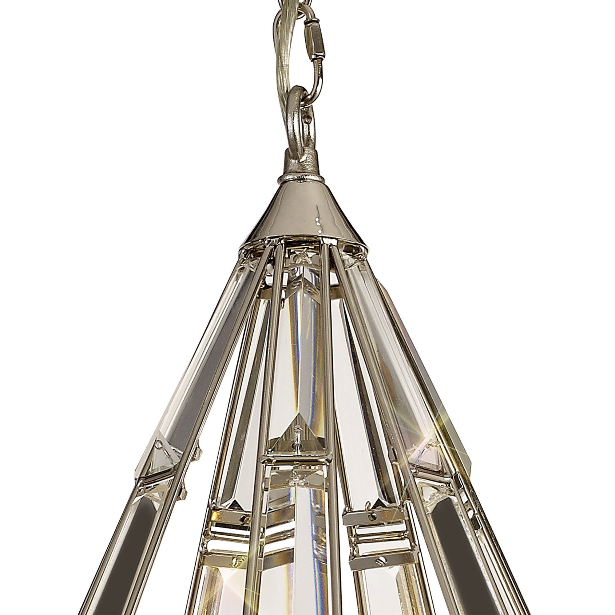 NL81409 Char Diamond Pendant 3 Light Polished Nickel