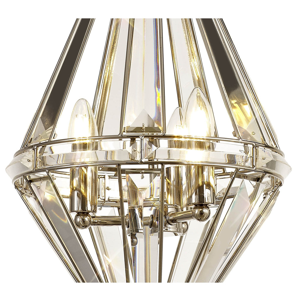 NL81409 Char Diamond Pendant 3 Light Polished Nickel