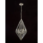 NL81409 Char Diamond Pendant 3 Light Polished Nickel