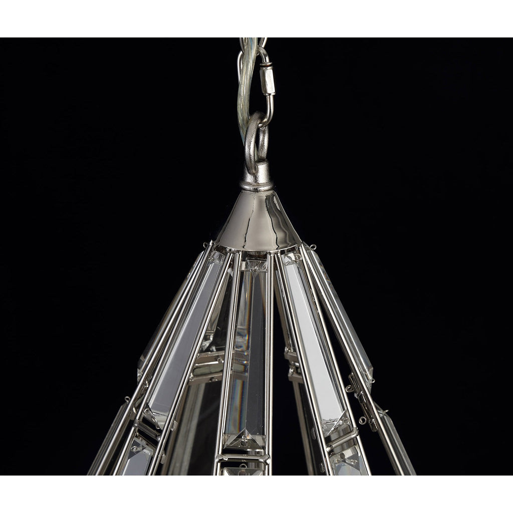 NL81409 Char Diamond Pendant 3 Light Polished Nickel