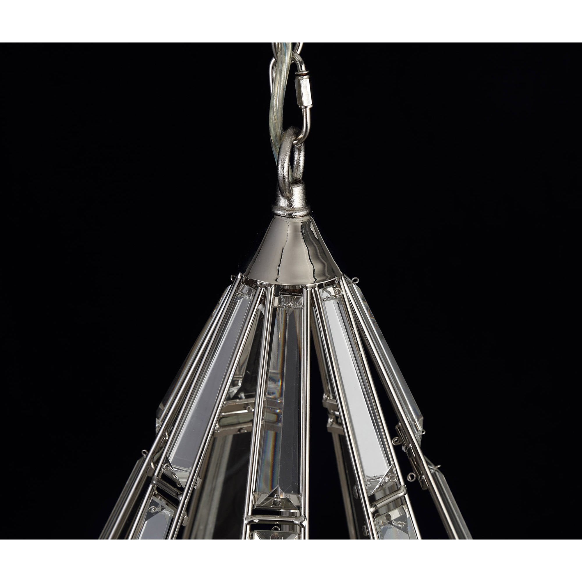 NL81409 Char Diamond Pendant 3 Light Polished Nickel