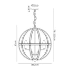 NL84259 Char Large Round Pendant 6 Light Polished Nickel