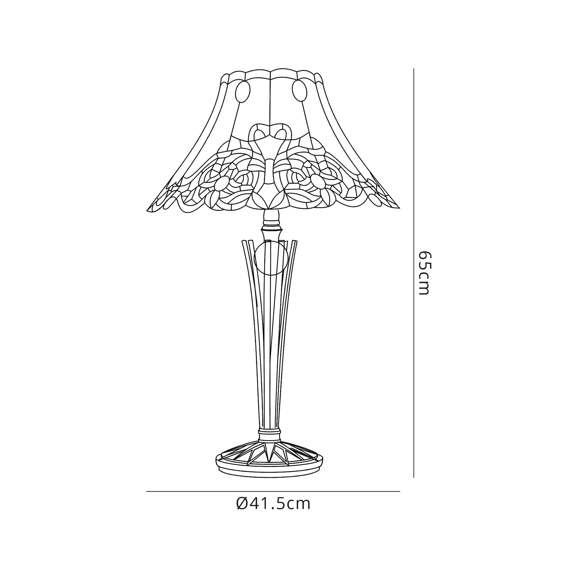 NL82749 Charlie Tiffany Table Lamp Red / Orange / Crystal / Black