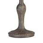 NLK00359 Chrisy 1 Light Curved Table Lamp With 30cm Tiffany Shade Beige/Clear Crystal/Aged Antique Brass
