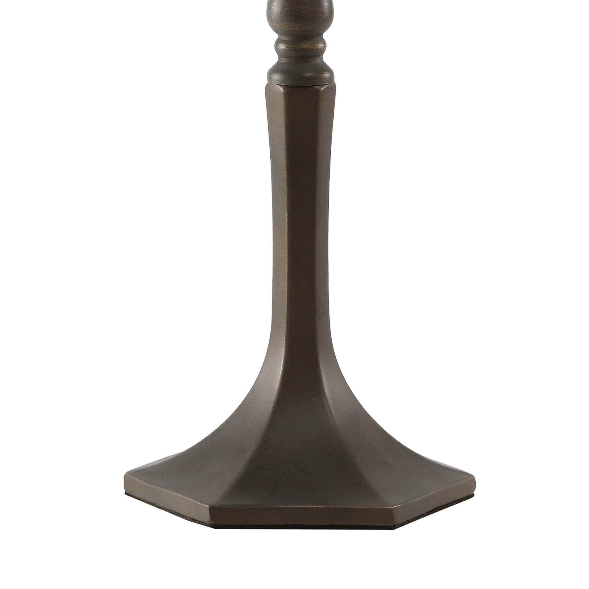 NLK00369 Chrisy 1 Light Octagonal Table Lamp With 30cm Tiffany Shade Beige/Clear Crystal/Aged Antique Brass