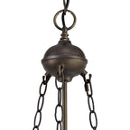 NLK00429 Chrisy 2 Light Up Lighter Pendant With 30cm Tiffany Shade Beige/Clear Crystal/Aged Antique Brass