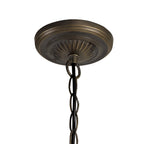 NLK00439 Chrisy 3 Light Up Lighter Pendant With 30cm Tiffany Shade Beige/Clear Crystal/Aged Antique Brass