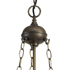 NLK00439 Chrisy 3 Light Up Lighter Pendant With 30cm Tiffany Shade Beige/Clear Crystal/Aged Antique Brass