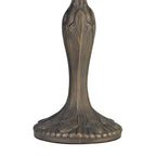 NLK00459 Chrisy 2 Light Curved Table Lamp With 40cm Tiffany Shade Beige/Clear Crystal/Aged Antique Brass