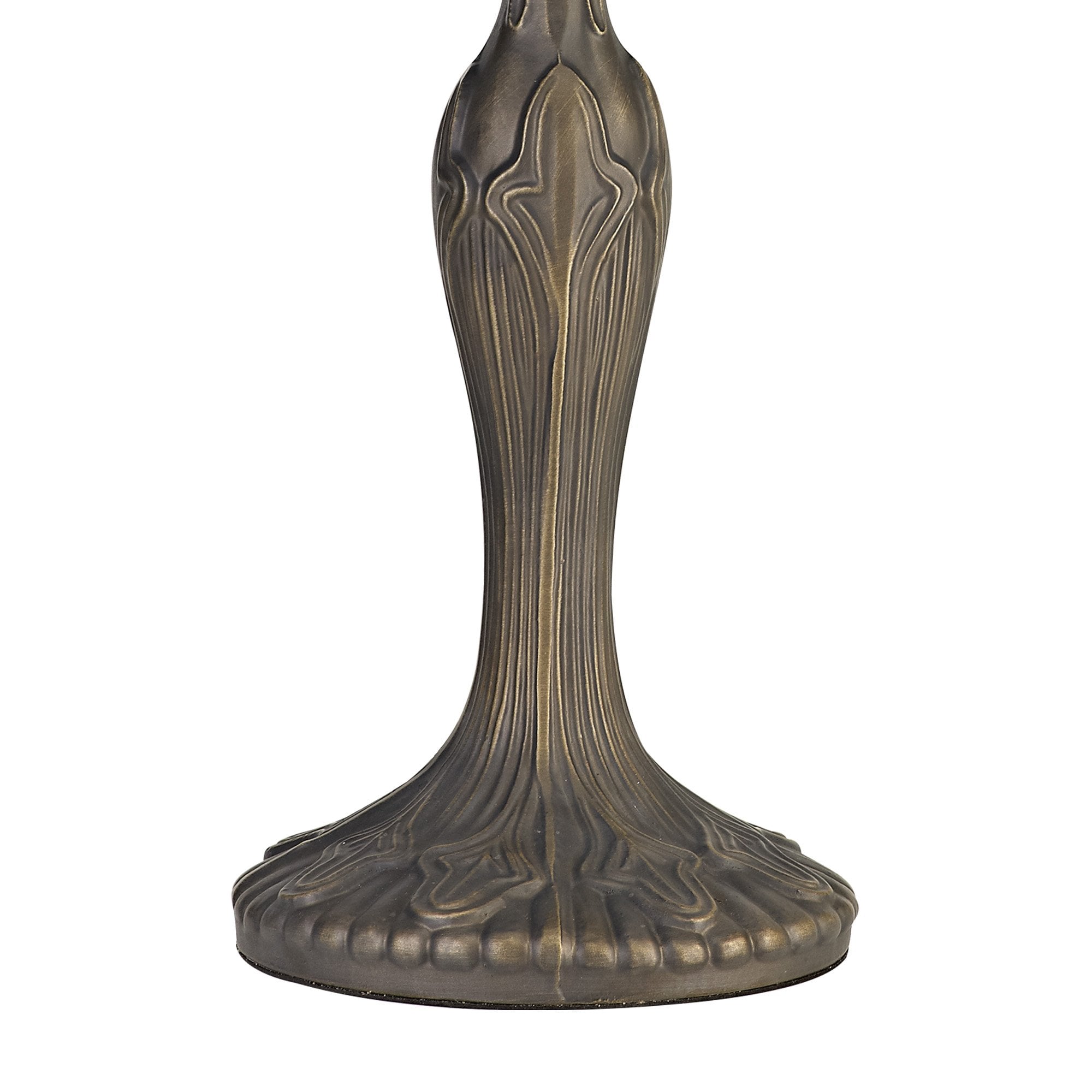 NLK00459 Chrisy 2 Light Curved Table Lamp With 40cm Tiffany Shade Beige/Clear Crystal/Aged Antique Brass