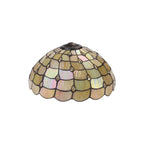 NLK00459 Chrisy 2 Light Curved Table Lamp With 40cm Tiffany Shade Beige/Clear Crystal/Aged Antique Brass