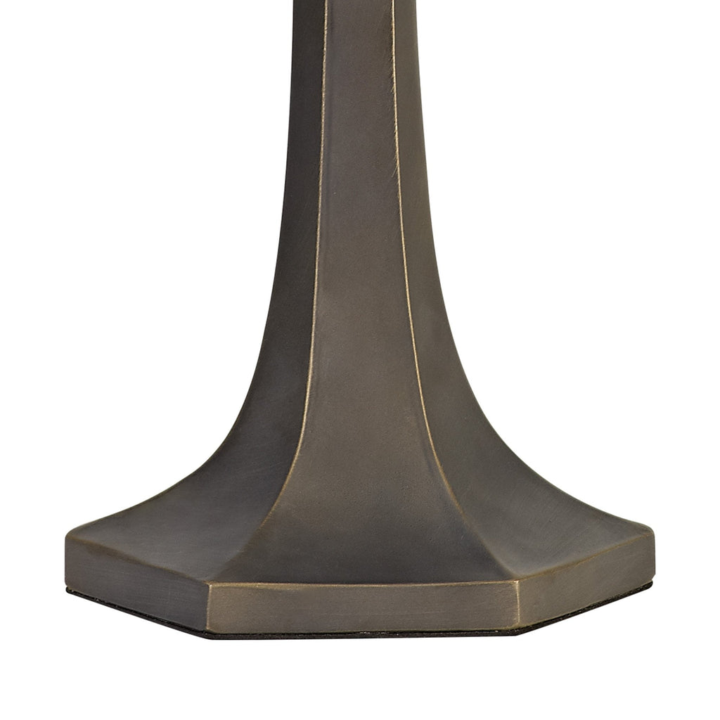 NLK00469 Chrisy 2 Light Octagonal Table Lamp With 40cm Tiffany Shade Beige/Clear Crystal/Aged Antique Brass