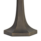 NLK00469 Chrisy 2 Light Octagonal Table Lamp With 40cm Tiffany Shade Beige/Clear Crystal/Aged Antique Brass