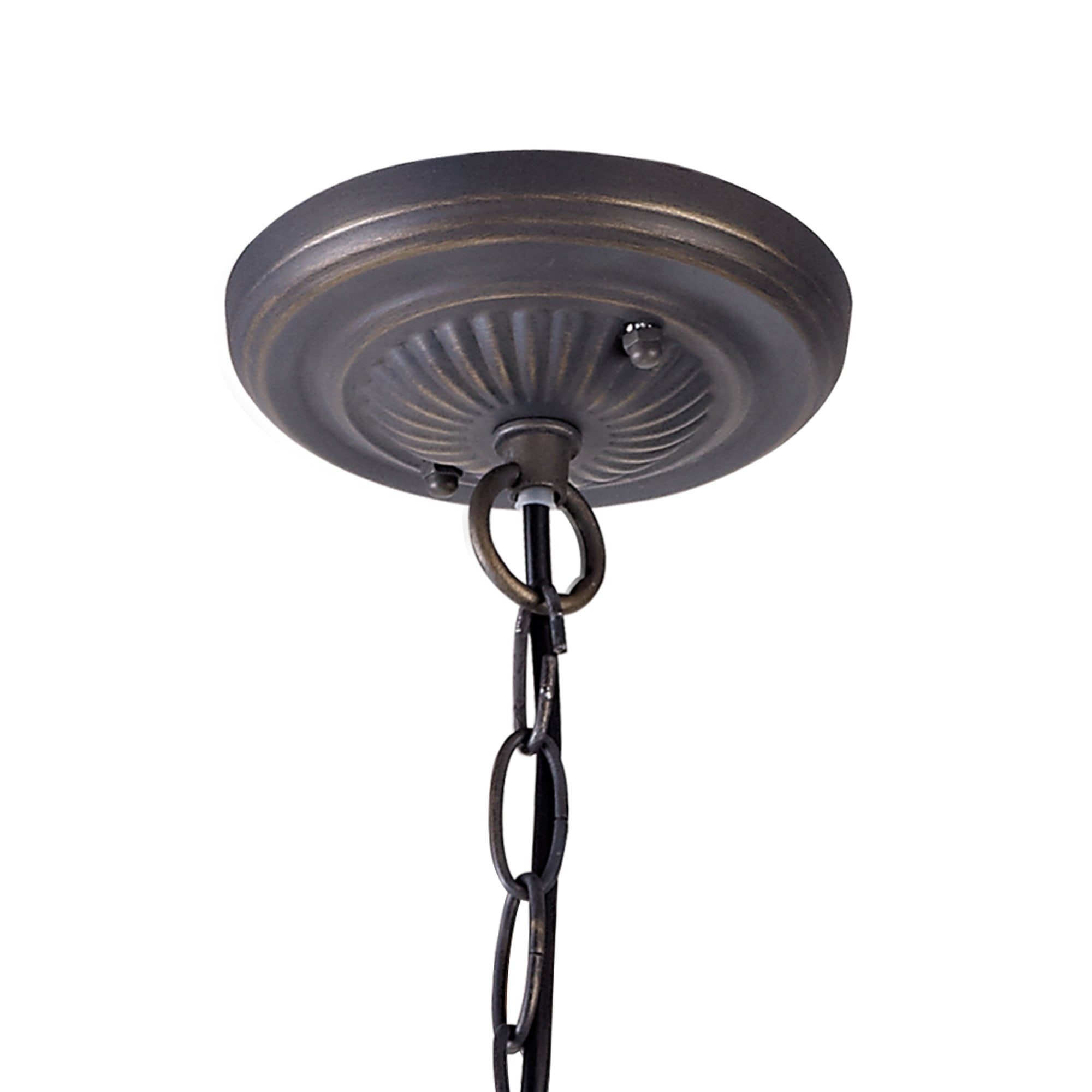 NLK00489 Chrisy 2 Light Down Lighter Pendant With 40cm Tiffany Shade Beige/Clear Crystal/Aged Antique Brass