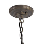 NLK00499 Chrisy 3 Light Down Lighter Pendant With 40cm Tiffany Shade Beige/Clear Crystal/Aged Antique Brass