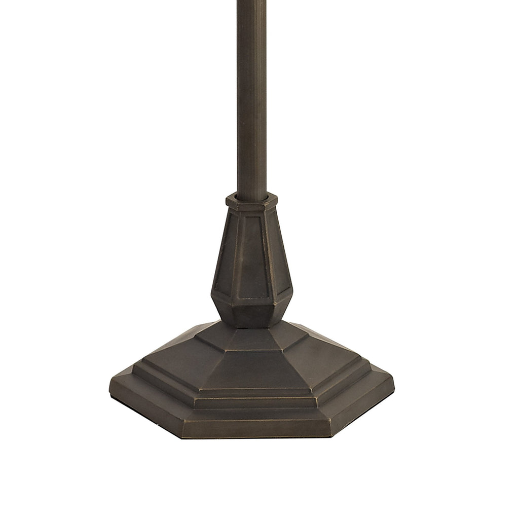 NLK00529 Chrisy 2 Light Octagonal Floor Lamp With 40cm Tiffany Shade Beige/Clear Crystal/Aged Antique Brass