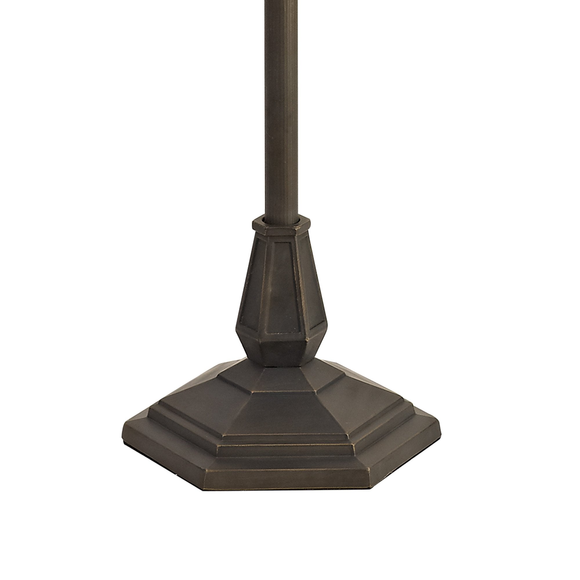 NLK00529 Chrisy 2 Light Octagonal Floor Lamp With 40cm Tiffany Shade Beige/Clear Crystal/Aged Antique Brass