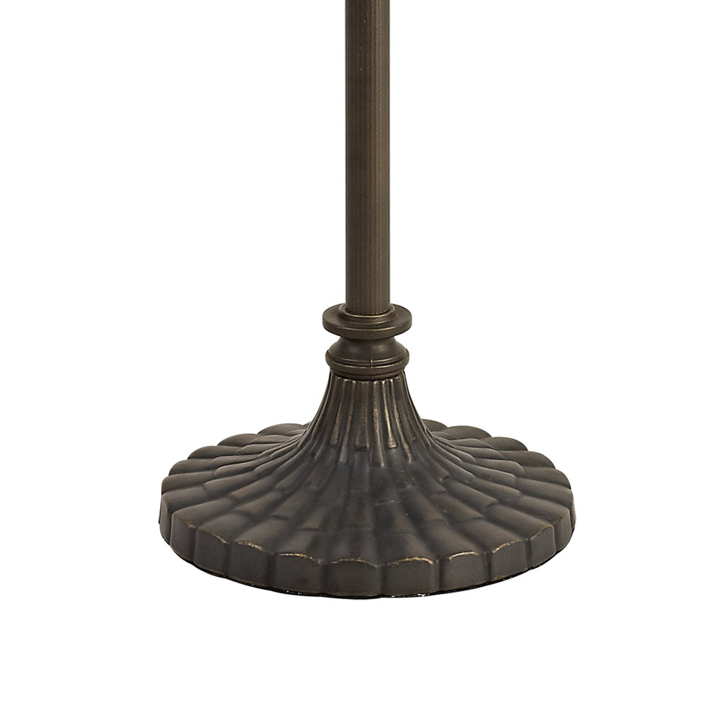NLK00549 Chrisy 2 Light Stepped Design Floor Lamp With 40cm Tiffany Shade Beige/Clear Crystal/Aged Antique Brass