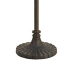 NLK00549 Chrisy 2 Light Stepped Design Floor Lamp With 40cm Tiffany Shade Beige/Clear Crystal/Aged Antique Brass