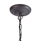 NLK00569 Chrisy 1 Light Down Lighter Pendant With 50cm Tiffany Shade Beige/Clear Crystal/Aged Antique Brass