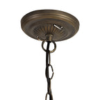 NLK00599 Chrisy 3 Light Up Lighter Pendant With 50cm Tiffany Shade Beige/Clear Crystal/Aged Antique Brass