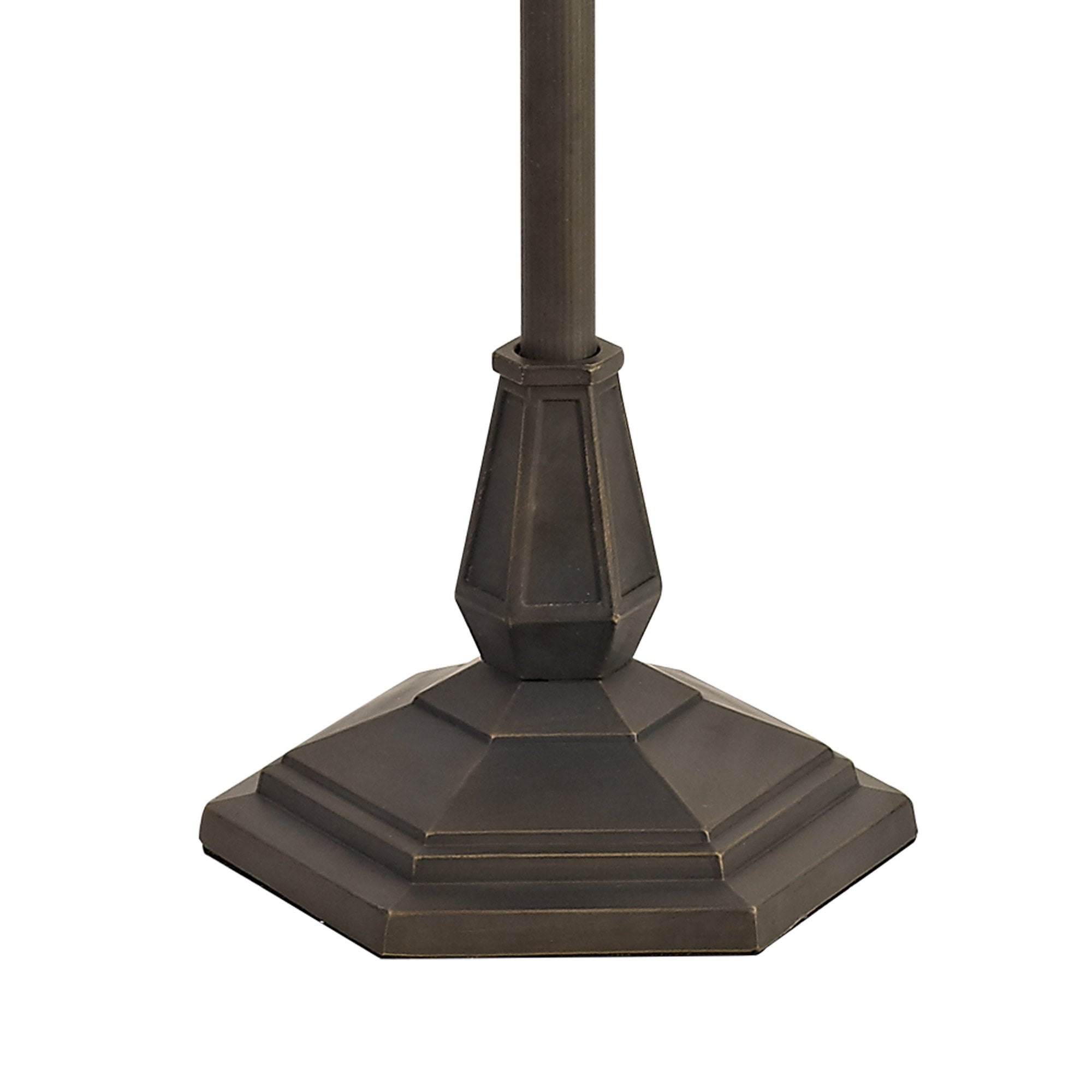 NLK00609 Chrisy 2 Light Octagonal Floor Lamp With 50cm Tiffany Shade Beige/Clear Crystal/Aged Antique Brass