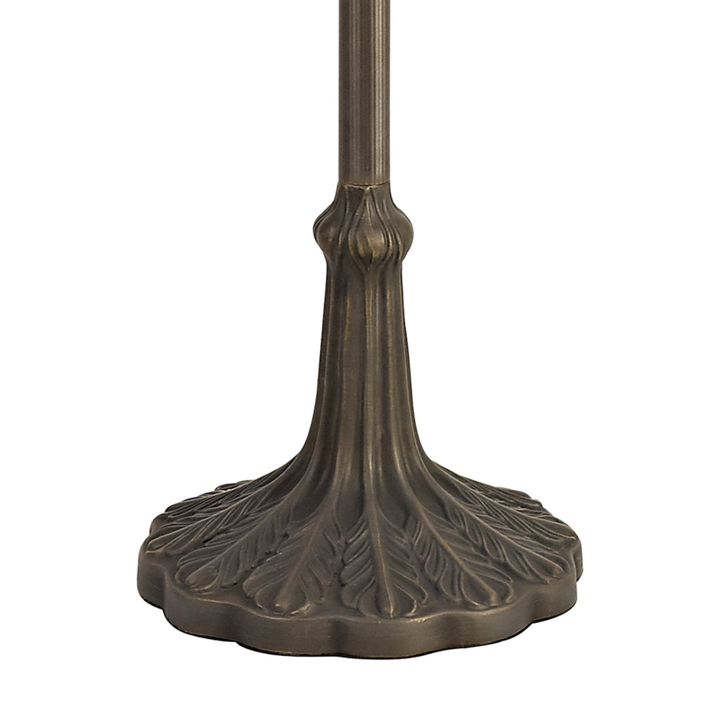 NLK00619 Chrisy 2 Light Leaf Design Floor Lamp With 50cm Tiffany Shade Beige/Clear Crystal/Aged Antique Brass