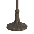 NLK00619 Chrisy 2 Light Leaf Design Floor Lamp With 50cm Tiffany Shade Beige/Clear Crystal/Aged Antique Brass