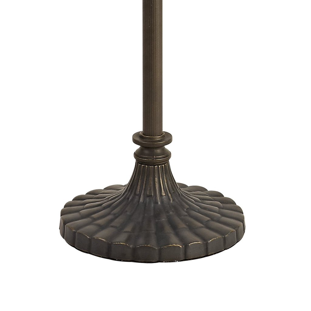 NLK00629 Chrisy 2 Light Stepped Design Floor Lamp With 50cm Tiffany Shade Beige/Clear Crystal/Aged Antique Brass