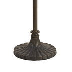 NLK00629 Chrisy 2 Light Stepped Design Floor Lamp With 50cm Tiffany Shade Beige/Clear Crystal/Aged Antique Brass