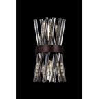 NL83639 Clover 2 Light Wall Light Brown Oxide / Smoke Glass