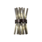 NL83639 Clover 2 Light Wall Light Brown Oxide / Smoke Glass