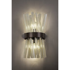 NL83649 Clover 2 Light Wall Light Brown Oxide / Champagne Glass