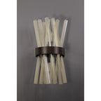 NL83649 Clover 2 Light Wall Light Brown Oxide / Champagne Glass