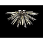 NL85049 Clover 8 Light Semi Flush Polished Nickel / Smoke Glass