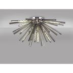 NL85049 Clover 8 Light Semi Flush Polished Nickel / Smoke Glass