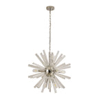 NL85099 Clover 10 Light Round Pendant Polished Nickel / Clear Glass
