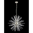 NL85099 Clover 10 Light Round Pendant Polished Nickel / Clear Glass