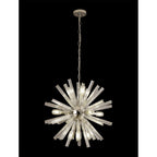 NL85099 Clover 10 Light Round Pendant Polished Nickel / Clear Glass