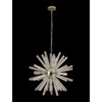 NL85099 Clover 10 Light Round Pendant Polished Nickel / Clear Glass