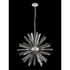 NL85109 Clover 10 Light Round Pendant Polished Nickel / Smoke Glass