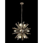 NL85109 Clover 10 Light Round Pendant Polished Nickel / Smoke Glass