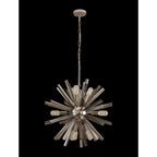 NL85109 Clover 10 Light Round Pendant Polished Nickel / Smoke Glass